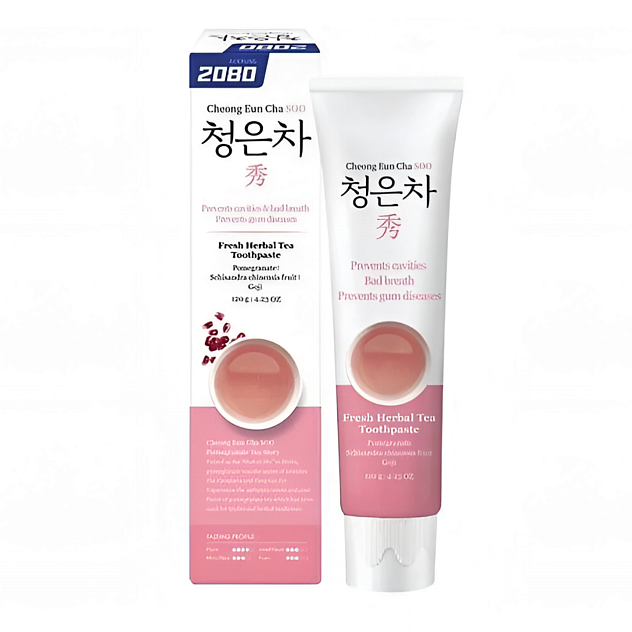 Зубная паста 2080 Cheong-en-cha SOO Восточный красный чай, вкус мяты и целебных трав 120 гр.