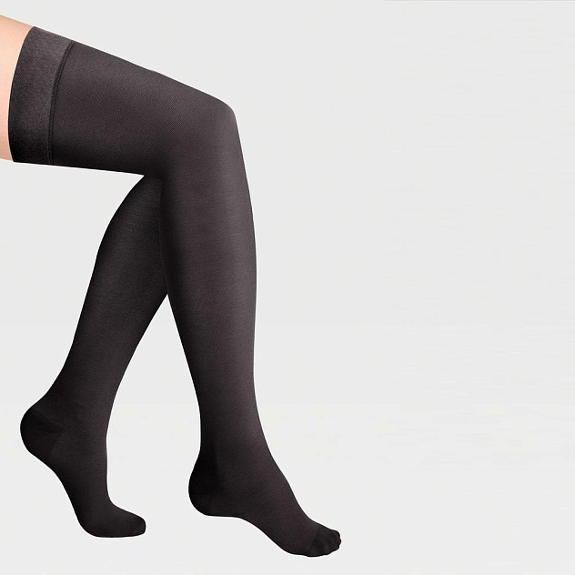 Чулки компрессионные на широкое бедро (закрытый носок) 1 класс Idealista ID-300W